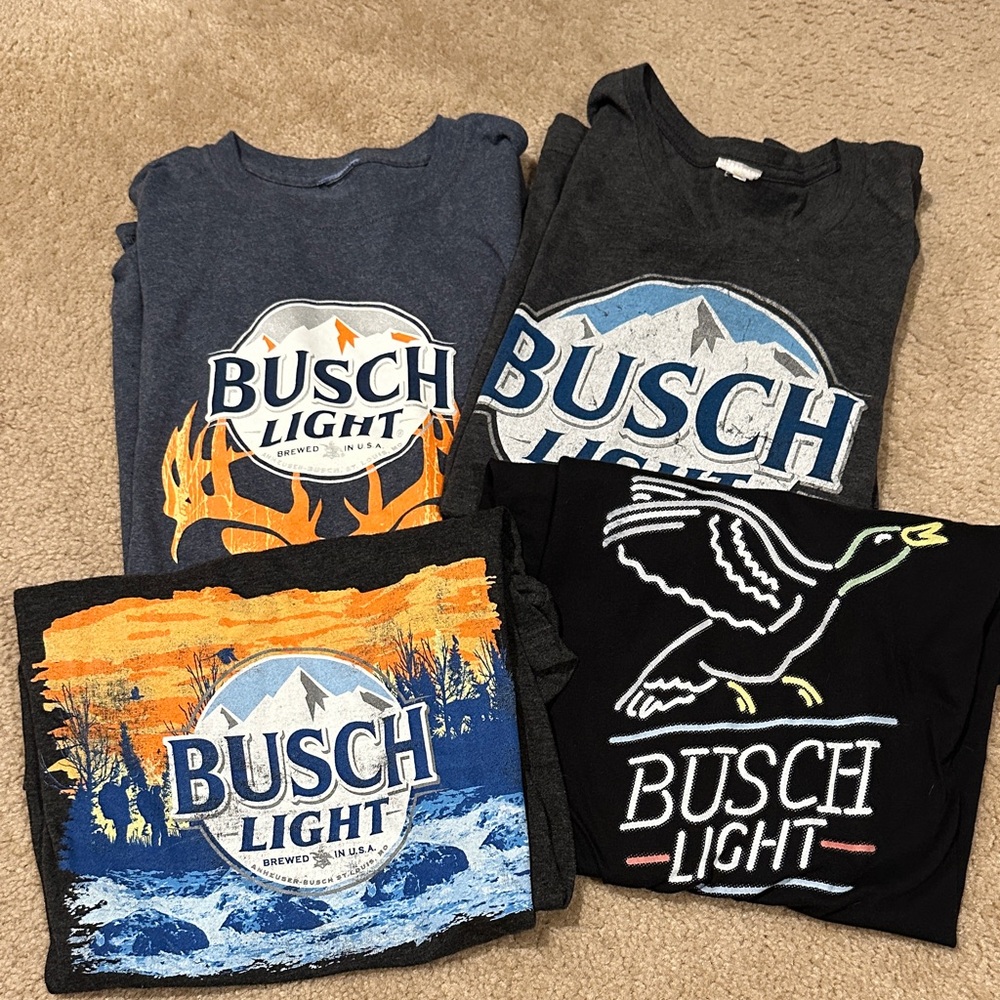 Men's Busch light t shirt lot